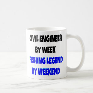 Caneca De Café Engenheiro Civil ama pescar