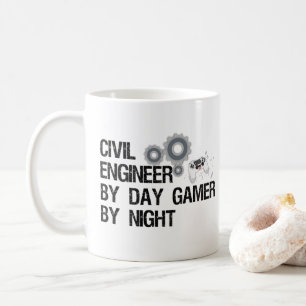 Caneca De Café Engenheiro Civil Por Jogador De Café Noturno
