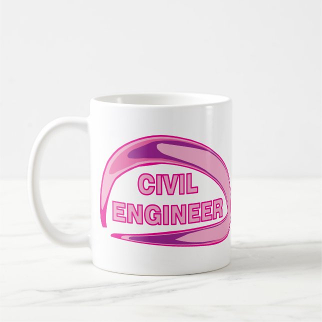 Caneca De Café Engenheiro Civil Rosa (Esquerda)
