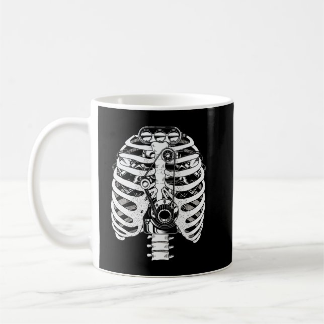 Caneca De Café Engenheiro de Carros Mecânicos Esqueleto de Mecâni (Esquerda)