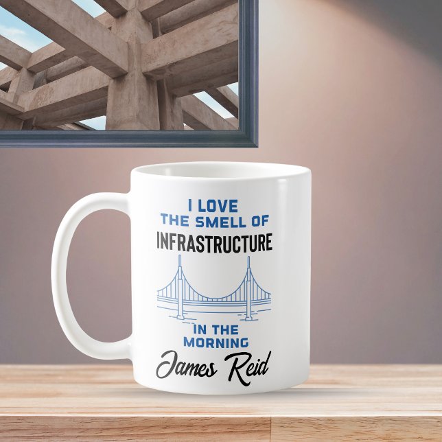 Caneca De Café Engenheiro de Pontes de Engenharia Civil Engraçado (Criador carregado)