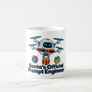Caneca De Café Engenheiro de Prompt Oficial de Robô Voador dos Pa