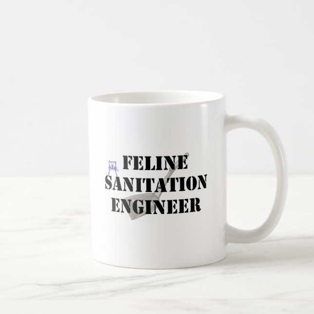 Caneca De Café Engenheiro de saneamento felino (Direita)