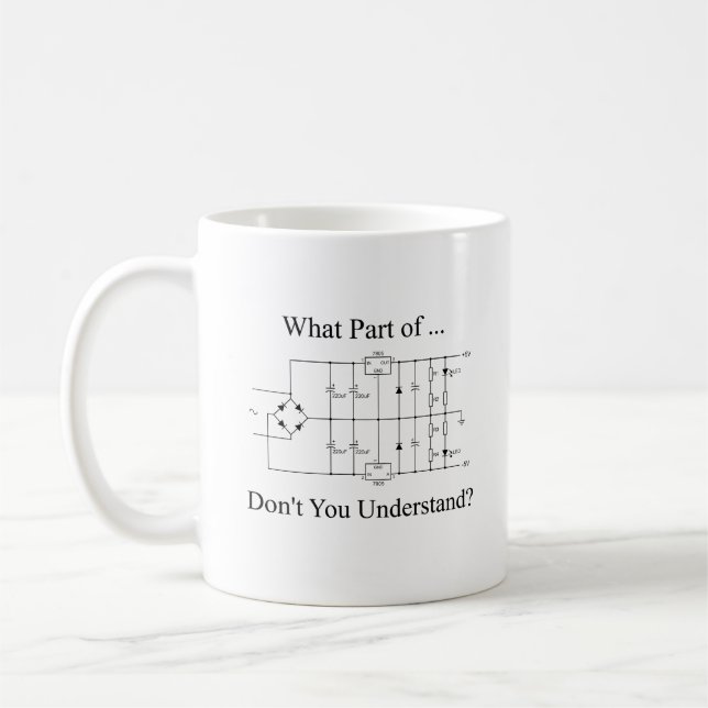 Caneca De Café Engenheiro Elétrico Sarcasmo Engraçado de Engenhar (Esquerda)