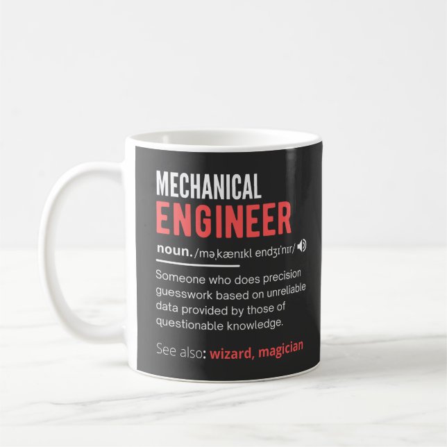 Caneca De Café Engenheiro mecânico (Esquerda)