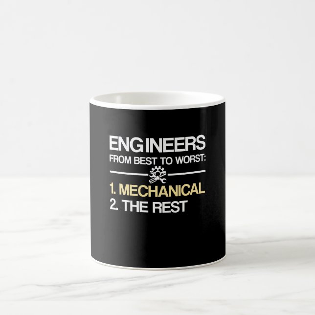 Caneca De Café Engenheiros do melhor ao mecânico o mais mau (Centro)