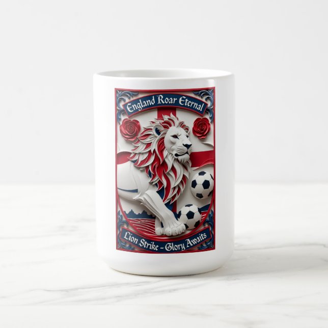 Caneca De Café England Lion Strike Soccer, Football Pride Gift (Centro)