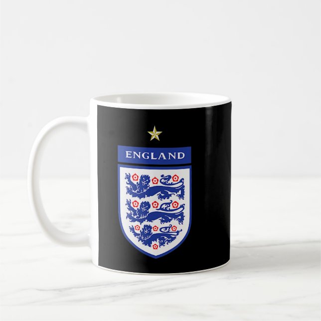 Caneca De Café england lionesses 2022 Three Heraldic Lio (Esquerda)
