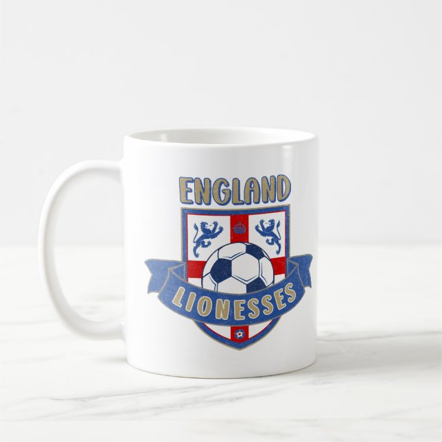 Caneca De Café England Lionesses Soccer Crest (#02) Mug (Esquerda)