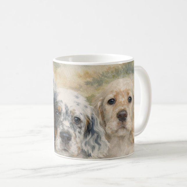 Caneca De Café English Setter Puppies (Frente Esquerda)