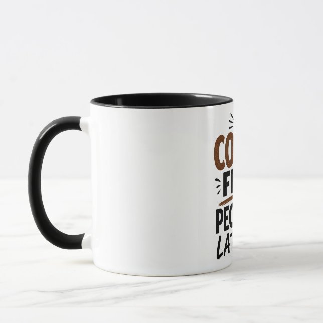 Caneca de Café Engraçada – Café Primeiro Pessoas D (Esquerda)
