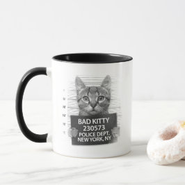 Caneca de café engraçada com foto de prisão da pol