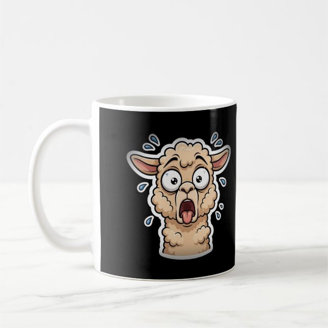 Caneca de Café Engraçada com Lhama Dramática Suspi (Esquerda)