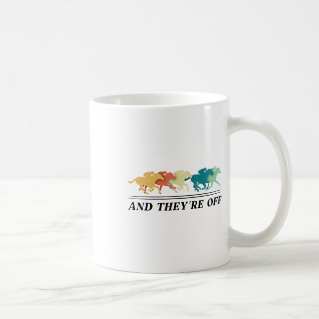 Caneca De Café Engraçada Corrida de Cavalo Engraçada Der6 (Direita)