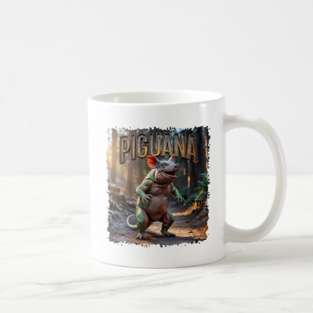 Caneca De Café Engraçada Criação de Combo Fotográfico Piguana (Direita)