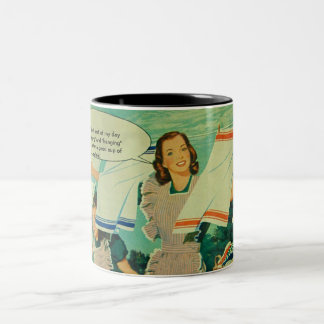 caneca de café engraçada da arte dos anos 50 do