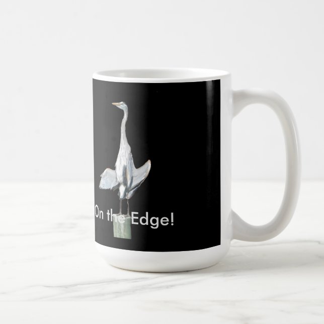 Caneca de café engraçada da garça-real do Egret (Direita)