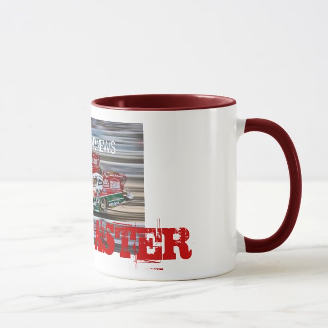 Caneca de café engraçada da notícia do carro do TF (Direita)