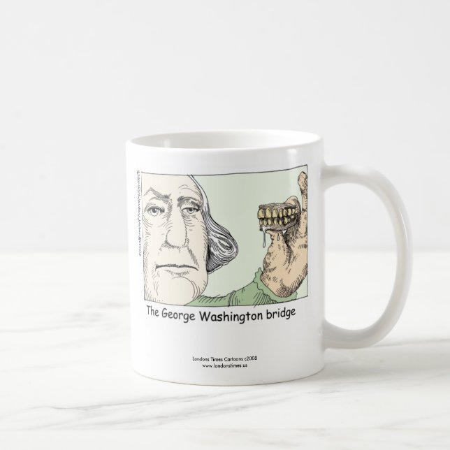 Caneca de Café Engraçada da Ponte George Washingto (Direita)