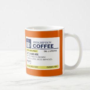 Caneca de café engraçada da prescrição
