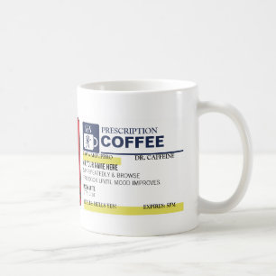 Caneca de café engraçada da prescrição