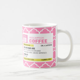 Caneca de café engraçada da prescrição com