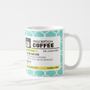 Caneca de café engraçada da prescrição com