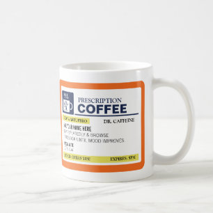 Caneca de café engraçada da prescrição (righty)
