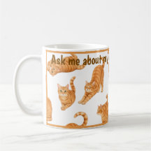 Caneca de Café Engraçada de Gato Laranja
