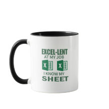 Caneca de café engraçada de planilha Excel para co