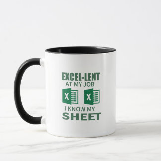 Caneca de café engraçada de planilha Excel para co