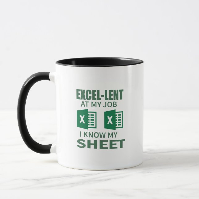 Caneca de café engraçada de planilha Excel para co (Esquerda)