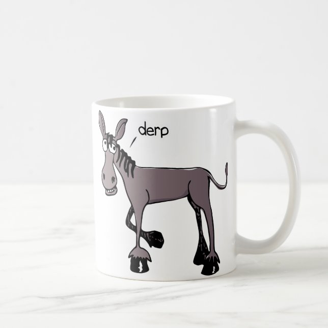 Caneca de café engraçada do asno de Derp (Direita)
