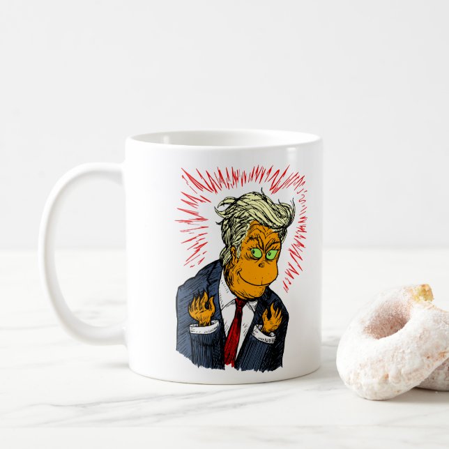 Caneca de café engraçada do Natal do trunfo (Com Donut)