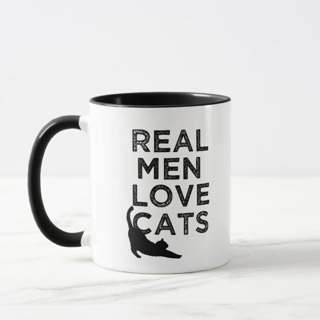 Caneca de café engraçada dos gatos reais do amor (Esquerda)