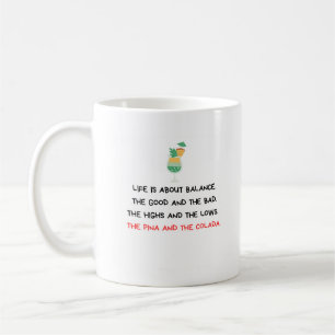 Caneca de café engraçada Equilíbrio é a chave da v