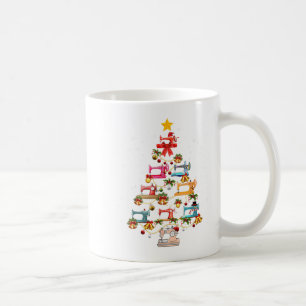 Caneca De Café Engraçada Máquina de Costura Árvore de Natal Orna