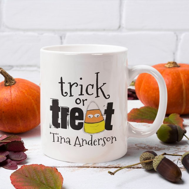 Caneca De Café Engraçada Milha Branca De Milho (Halloween cute trick or treat candy corn mug)