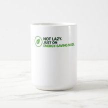 Caneca de café engraçada "Modo de economia de ener