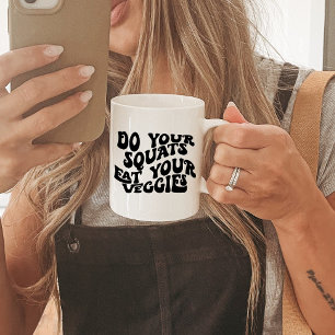 Caneca De Café Engraçada Motivational Mug Squats Malhações Mug