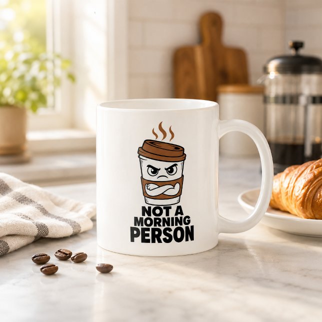 Caneca de Café Engraçada Não é uma Pessoa Matutina (Criador carregado)