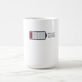 Caneca de Café Engraçada "Nível da Mamãe: Bateria 