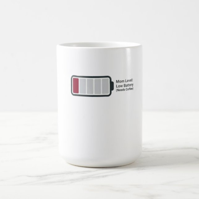Caneca de Café Engraçada "Nível da Mamãe: Bateria  (Centro)