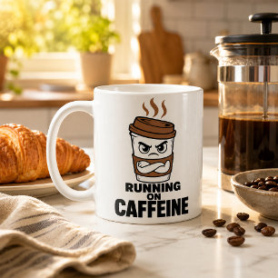 Caneca de Café Engraçada para Corredores de Cafeín