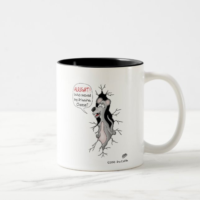 Caneca de café engraçada: Quem moveu meu queijo? (Direita)