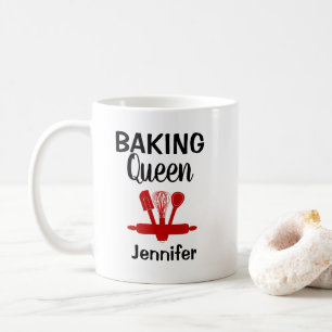 Caneca De Café Engraçada Rainha Baking Personalizada
