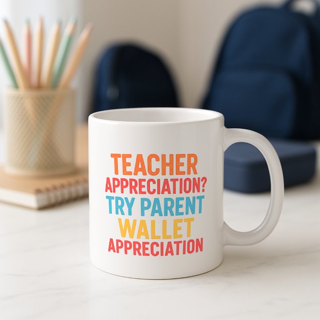 Caneca De Café Engraçada Taça de Professores; Apreciação da Carte (Criador carregado)