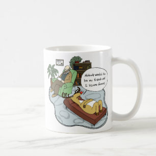 Caneca De Café Engraçada Terapia de Cartoon de Natal Feriado
