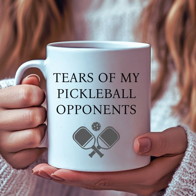 Caneca De Café Engraçadas lágrimas do meu texto de oponentes do P (Tears of my Pickleball Opponents Funny Coffee Mug)