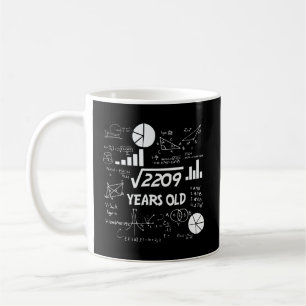 Caneca De Café Engraçado 47 Aniversário, Presente na Matemática,